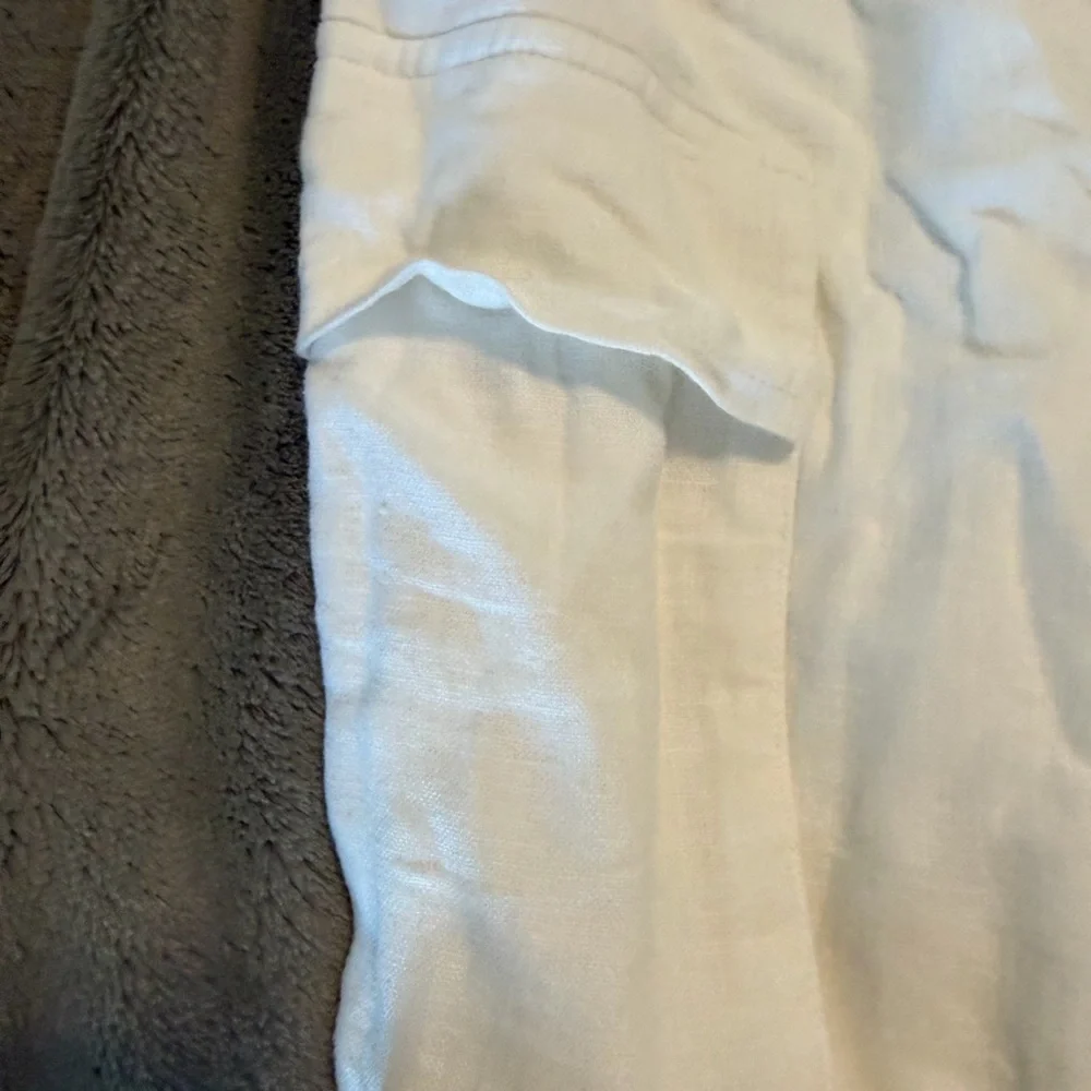 Abercrombie Kids White Linen Cargo Pants NWT 15/16 - Picture 4 of 7